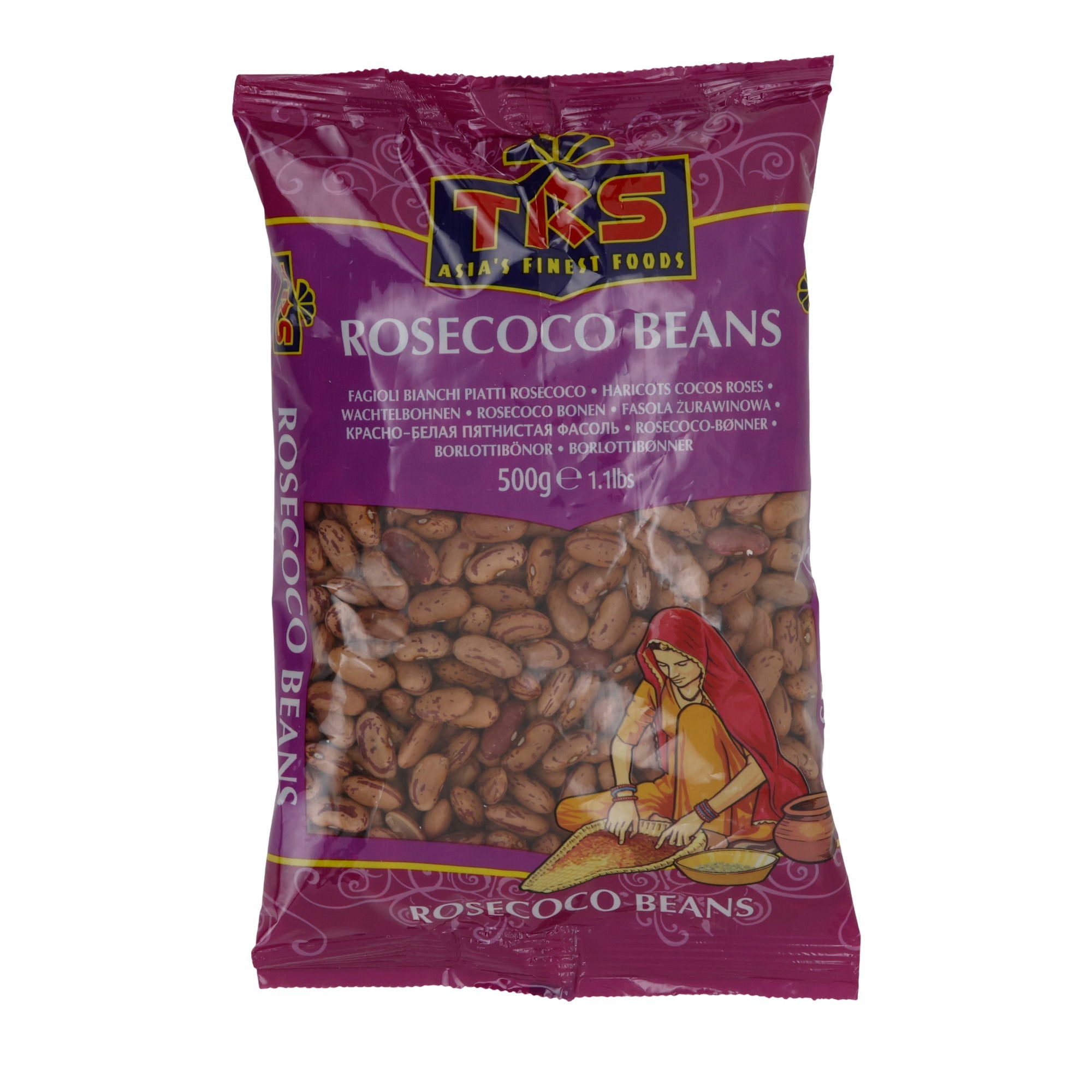 Bohnen TRS Rosecoco Beans | Wachtelbohnen (getrocknet) | Hülsenfrüchte | 500 g Packung TRS